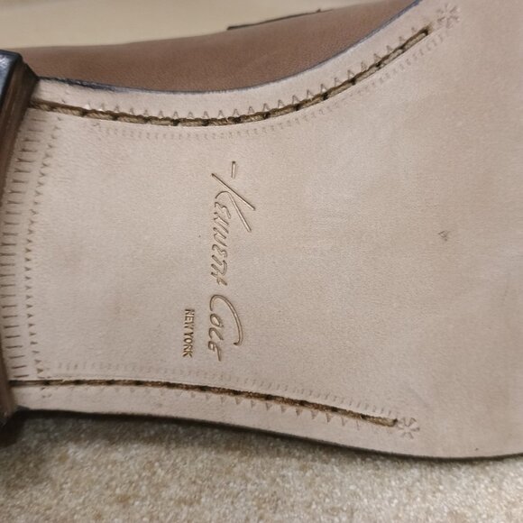 NWB Kenneth Cole New York Men 10.5 Loafer Full Leather Upper,Linings,Sole Cognac main image 5
